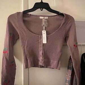 Custest cherry crop top